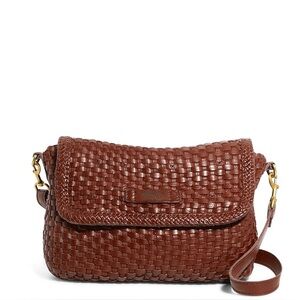 American Leather Co. Brown Woven Leather Crossbody Bag